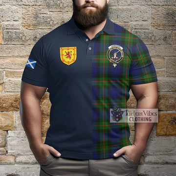 Jamieson Tartan Polo Shirt Alba with Scottish Lion Royal Arm Half Style - Tartan Vibes Clothing