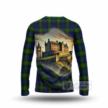 Jamieson Tartan Family Crest Long Sleeve T-Shirt with Scottish Ancient Castle Style - Tartan Vibes Clothing