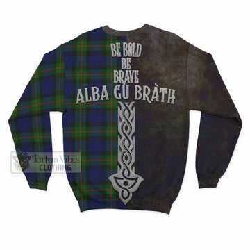 Jamieson Tartan Family Crest Sweatshirt Alba Gu Brath Be Brave Lion Ancient Style - Tartan Vibes Clothing