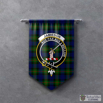 Jamieson Tartan Gonfalon, Tartan Banner with Family Crest - Tartan Vibes Clothing