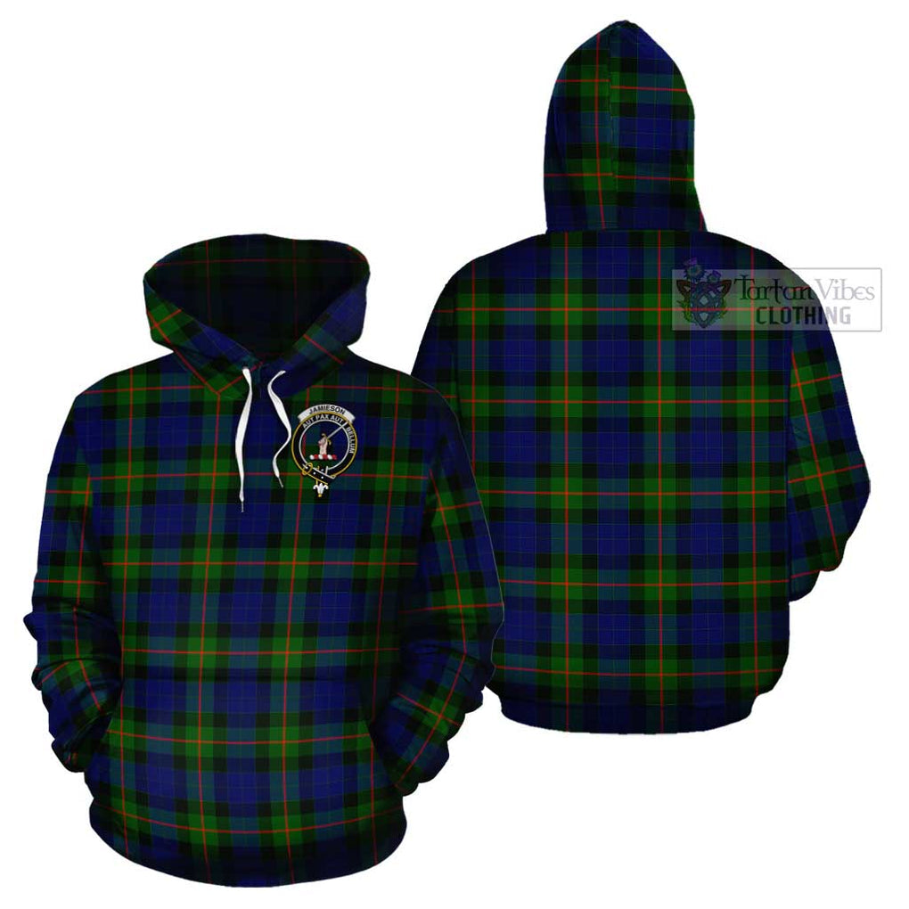 Jamieson Tartan Cotton Hoodie with Family Crest - Tartan Vibes Clothing