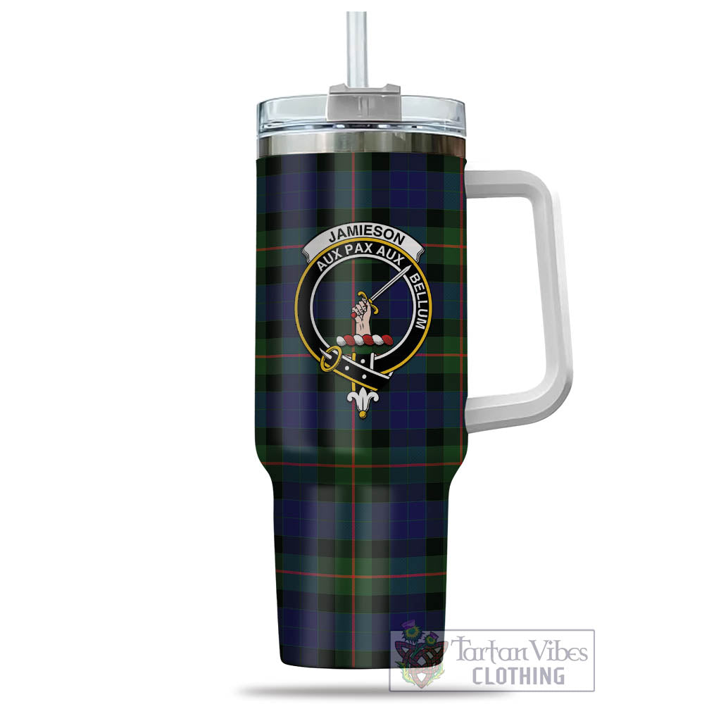 Jamieson Tartan Tumbler with Handle with Family Crest - Tartan Vibes Clothing