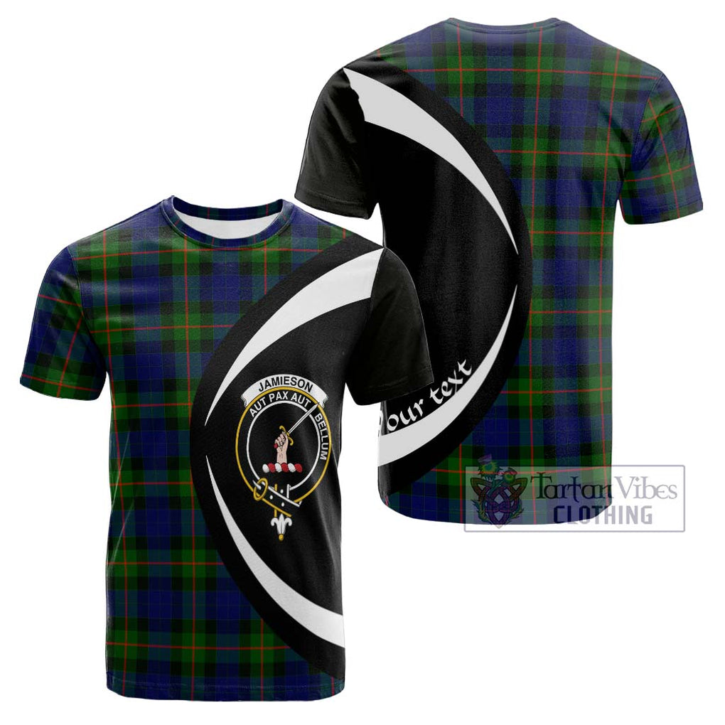 Tartan Vibes Clothing Jamieson Tartan Cotton T-shirt with Family Crest Circle Style