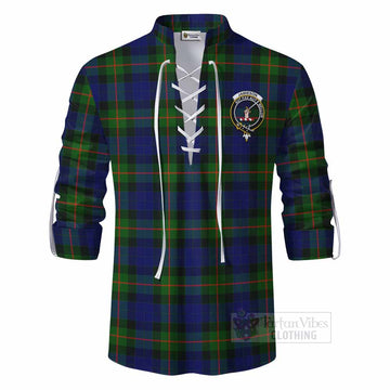 Jamieson Tartan Ghillie Kilt Shirt with Family Crest DNA In Me Style - Tartan Vibes Clothing