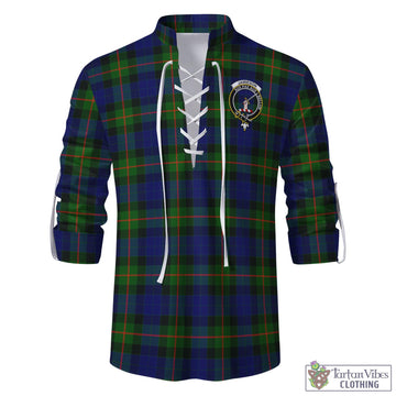Jamieson Tartan Men's Scottish Traditional Jacobite Ghillie Kilt Shirt with Family Crest - Tartan Vibes Clothing