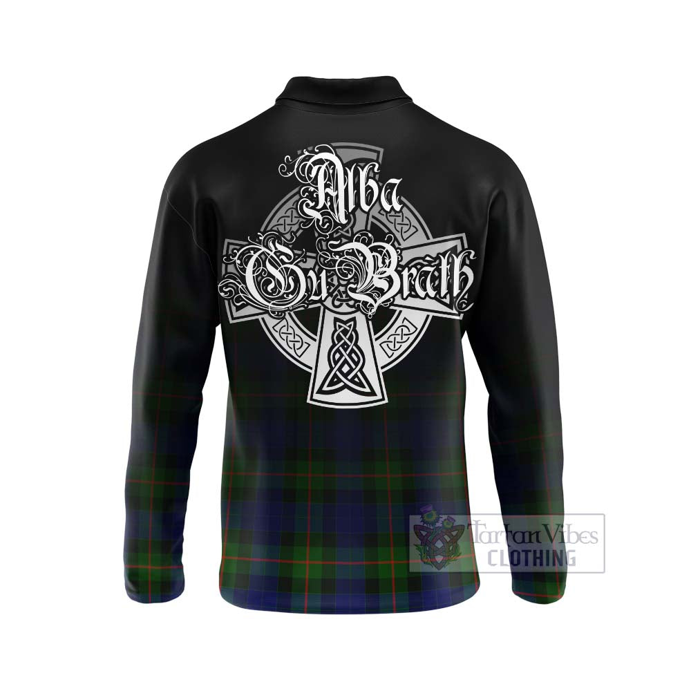 Jamieson Tartan Long Sleeve Polo Shirt Featuring Alba Gu Brath Family Crest Celtic Inspired - Tartan Vibes Clothing