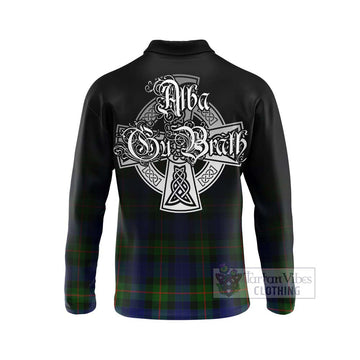 Jamieson Tartan Long Sleeve Polo Shirt Featuring Alba Gu Brath Family Crest Celtic Inspired - Tartan Vibes Clothing