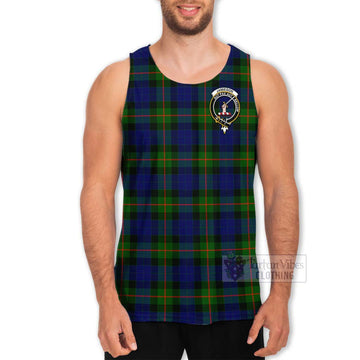 Jamieson Tartan Men's Tank Top with Family Crest and Bearded Skull Holding Bottles of Whiskey - Tartan Vibes Clothing