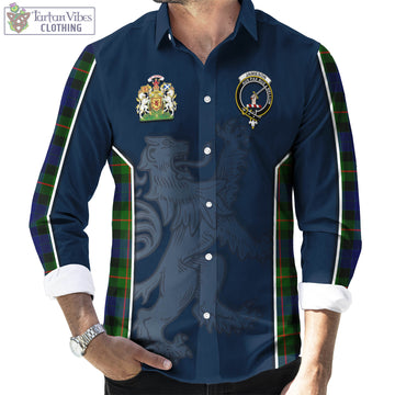 Jamieson Tartan Long Sleeve Button Up Shirt with Family Crest and Lion Rampant Vibes Sport Style - Tartan Vibes Clothing