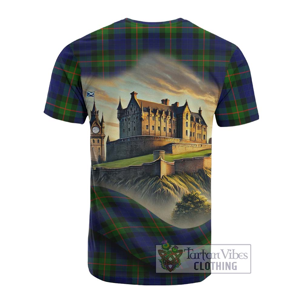 Tartan Vibes Clothing Jamieson Tartan Family Crest Cotton T-shirt with Scottish Ancient Castle Style