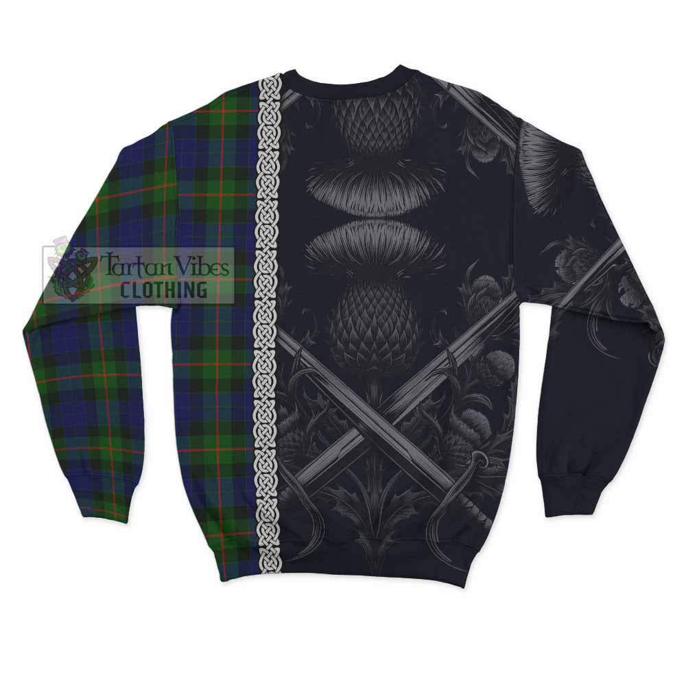 Jamieson Tartan Sweatshirt with Family Crest Cross Sword Thistle Celtic Vibes - Tartan Vibes Clothing