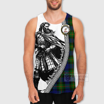 Jamieson Tartan Clan Crest Men's Tank Top with Highlander Warrior Celtic Style - Tartan Vibes Clothing