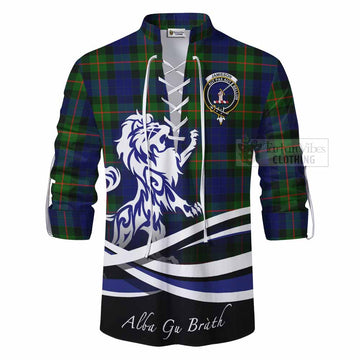 Jamieson Tartan Ghillie Kilt Shirt with Alba Gu Brath Regal Lion Emblem - Tartan Vibes Clothing