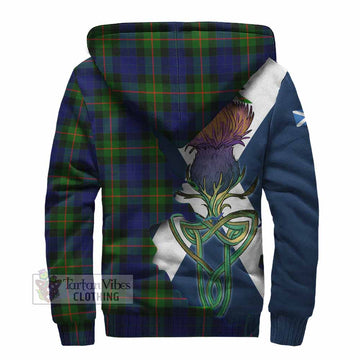 Jamieson Tartan Family Crest Sherpa Hoodie Scottish Thistle Celtic Inspired - Tartan Vibes Clothing