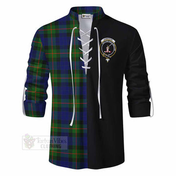 Jamieson Tartan Ghillie Kilt Shirt with Family Crest and Half Of Me Style - Tartan Vibes Clothing