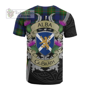 Jamieson Tartan Family Crest Cotton T-shirt Lion Rampant Royal Thistle Shield Celtic Inspired