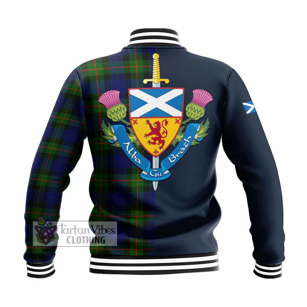 Jamieson Tartan Baseball Jacket Alba with Scottish Lion Royal Arm Half Style - Tartan Vibes Clothing