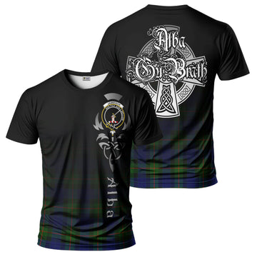 Jamieson Tartan T-Shirt Featuring Alba Gu Brath Family Crest Celtic Inspired