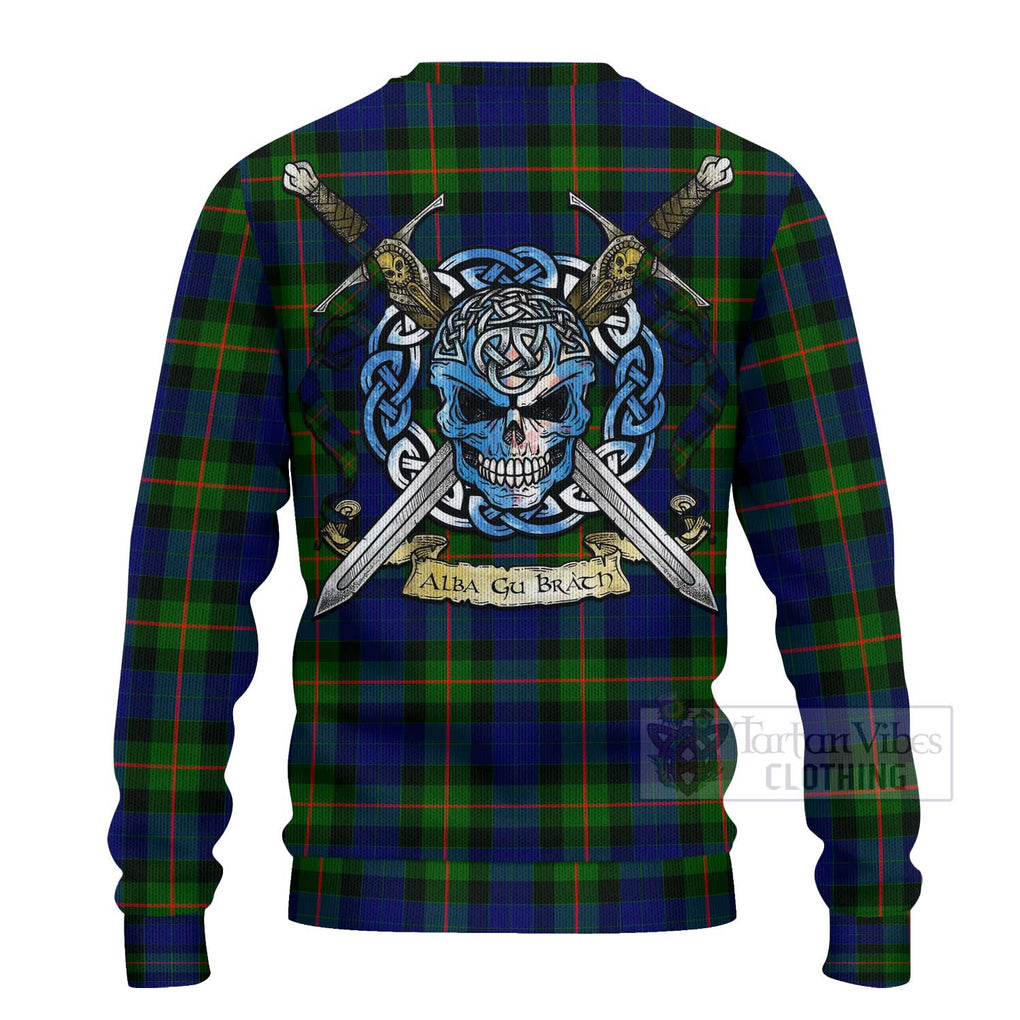 Jamieson Tartan Ugly Sweater with Family Crest Celtic Skull Style - Tartan Vibes Clothing