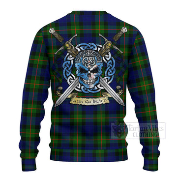Jamieson Tartan Ugly Sweater with Family Crest Celtic Skull Style - Tartan Vibes Clothing