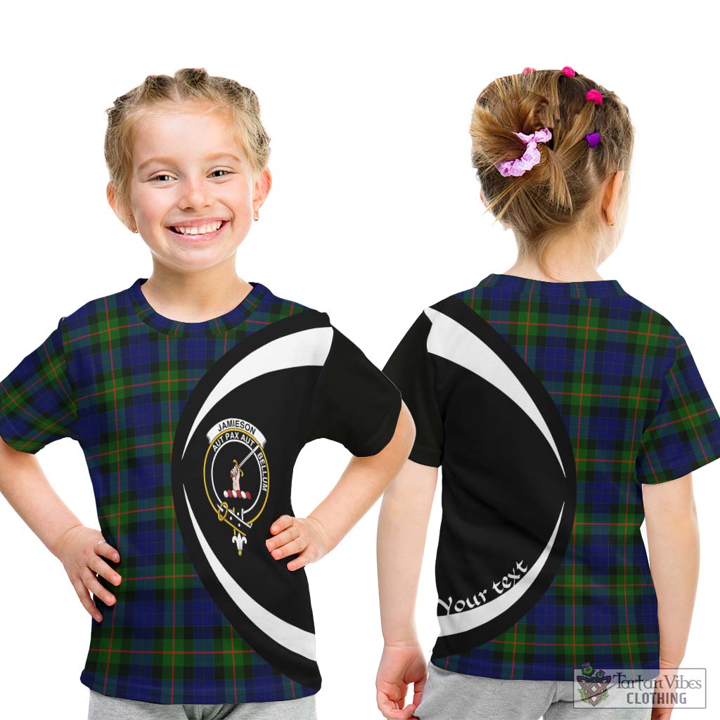 Jamieson Tartan Kid T-Shirt with Family Crest Circle Style - Tartan Vibes Clothing