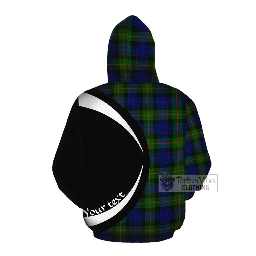 Jamieson Tartan Cotton Hoodie with Family Crest Circle Style Pullover Hoodie - Tartan Vibes Clothing
