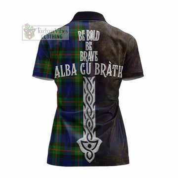 Jamieson Tartan Family Crest Women's Polo Shirt Alba Gu Brath Be Brave Lion Ancient Style - Tartan Vibes Clothing