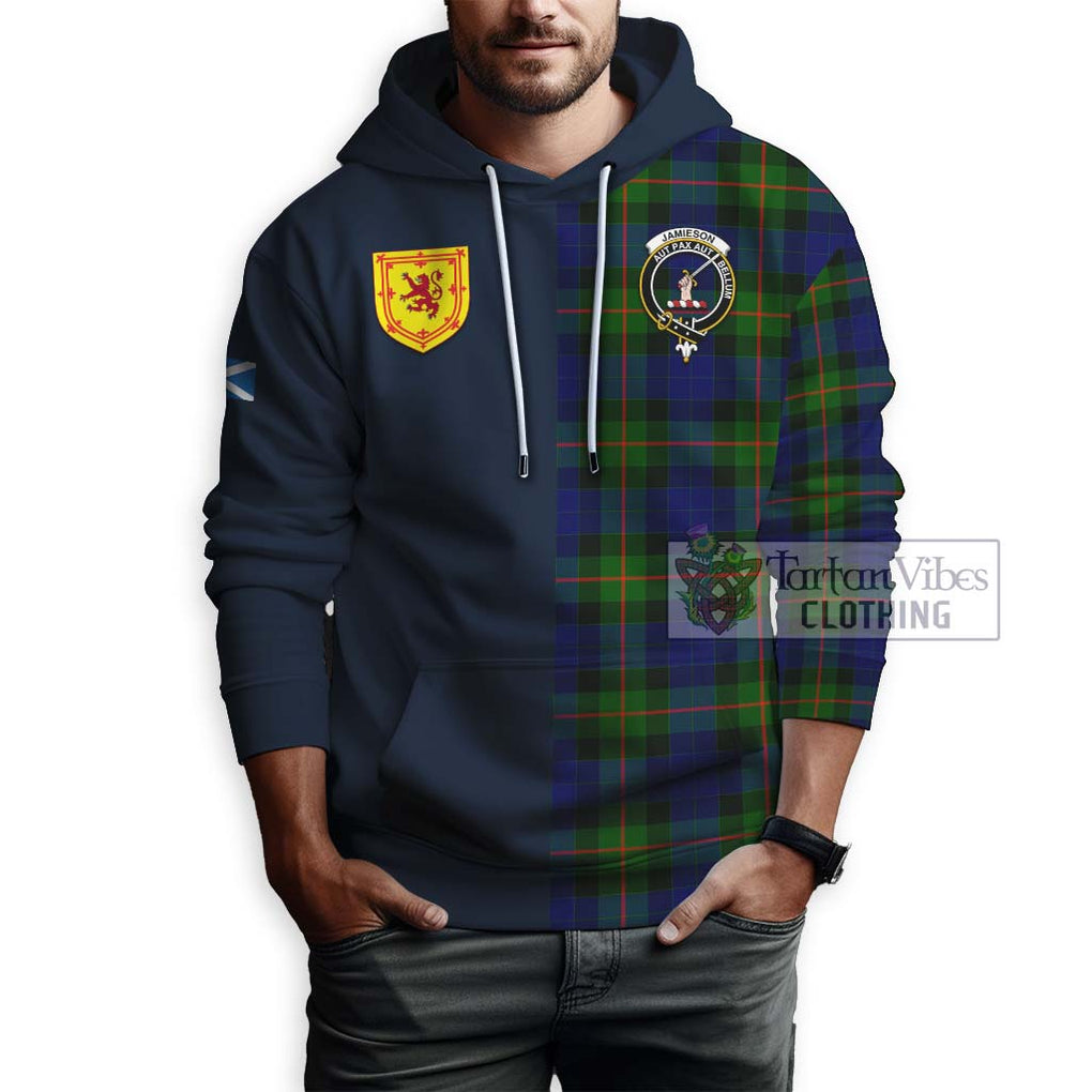 Jamieson Tartan Hoodie Alba with Scottish Lion Royal Arm Half Style - Tartan Vibes Clothing