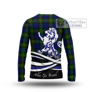Jamieson Tartan Long Sleeve T-Shirt with Alba Gu Brath Regal Lion Emblem - Tartan Vibes Clothing