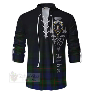 Jamieson Tartan Ghillie Kilt Shirt Featuring Alba Gu Brath Family Crest Celtic Inspired - Tartan Vibes Clothing