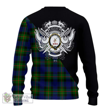 Jamieson Tartan Ugly Sweater with Family Crest and Military Logo Style - Tartan Vibes Clothing
