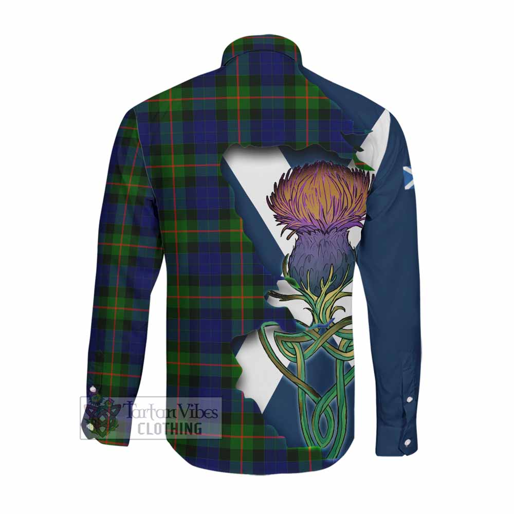 Jamieson Tartan Family Crest Long Sleeve Button Shirt Scottish Thistle Celtic Inspired Men's Shirt - Tartan Vibes Clothing