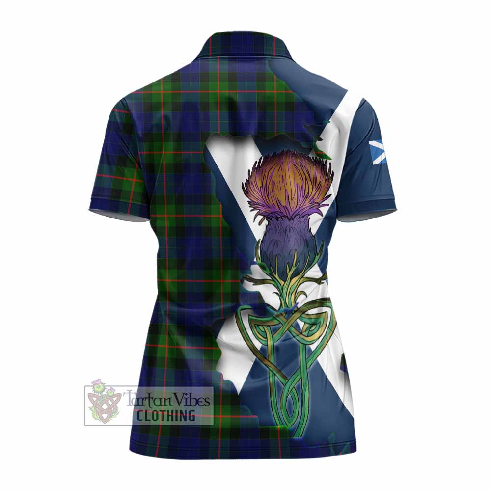Jamieson Tartan Family Crest Women's Polo Shirt Scottish Thistle Celtic Inspired - Tartan Vibes Clothing