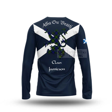 Jamieson Tartan Lion Rampant Long Sleeve T-Shirt Proudly Display Your Heritage with Alba Gu Brath and Clan Name - Tartan Vibes Clothing