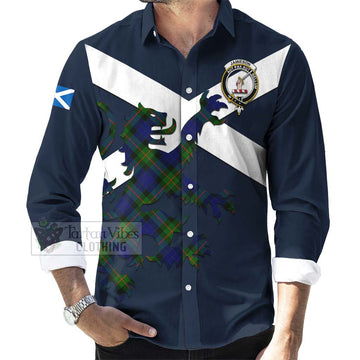 Jamieson Tartan Lion Rampant Long Sleeve Button Shirt Proudly Display Your Heritage with Alba Gu Brath and Clan Name Men's Shirt - Tartan Vibes Clothing