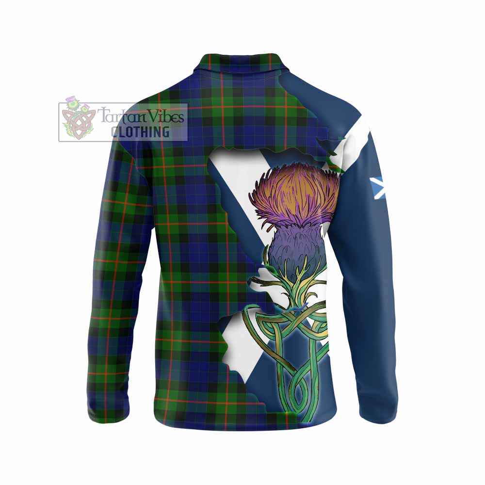 Jamieson Tartan Family Crest Long Sleeve Polo Shirt Scottish Thistle Celtic Inspired - Tartan Vibes Clothing
