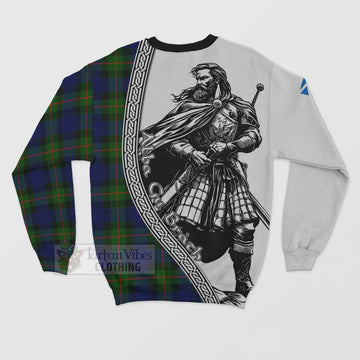 Jamieson Tartan Clan Crest Sweatshirt with Highlander Warrior Celtic Style - Tartan Vibes Clothing
