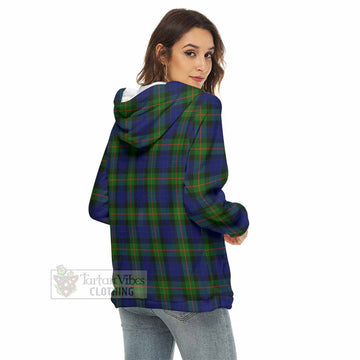 Jamieson Tartan Women's Borg Fleece Hoodie with Half Zip - Tartan Vibes Clothing
