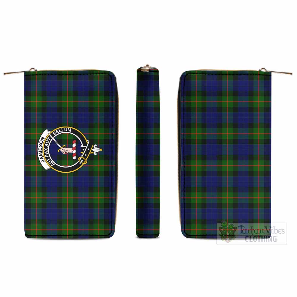 Jamieson Tartan Women's Leather Wallet with Family Crest - Tartan Vibes Clothing