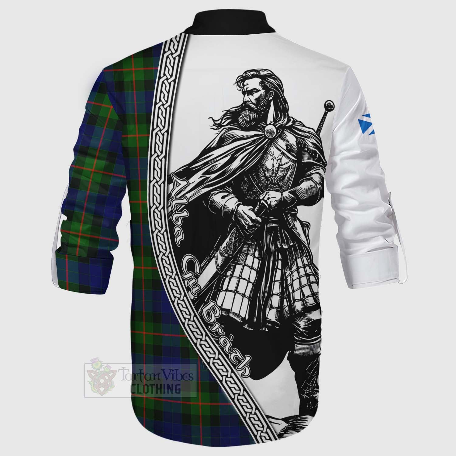 Jamieson Tartan Clan Crest Ghillie Kilt Shirt with Highlander Warrior Celtic Style - Tartan Vibes Clothing