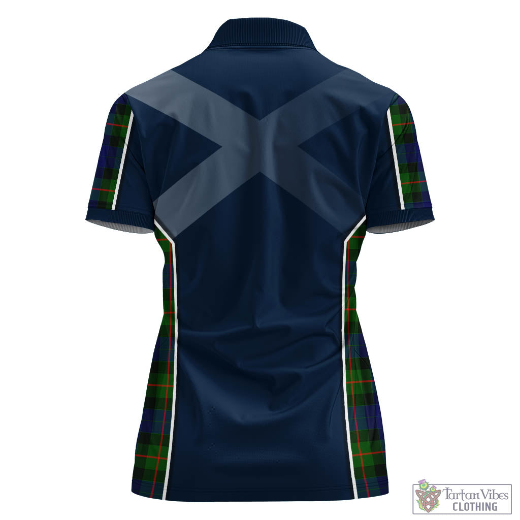 Tartan Vibes Clothing Jamieson Tartan Women's Polo Shirt with Family Crest and Lion Rampant Vibes Sport Style