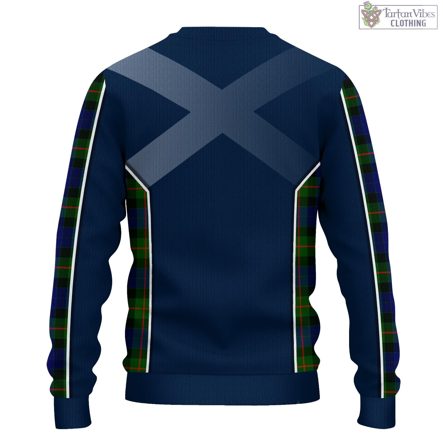 Jamieson Tartan Knitted Sweatshirt with Family Crest and Scottish Thistle Vibes Sport Style - Tartan Vibes Clothing