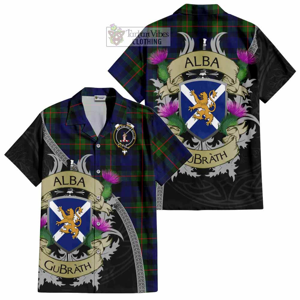 Jamieson Tartan Family Crest Hawaiian Shirt Lion Rampant Royal Thistle Shield Celtic Inspired - Tartan Vibes Clothing
