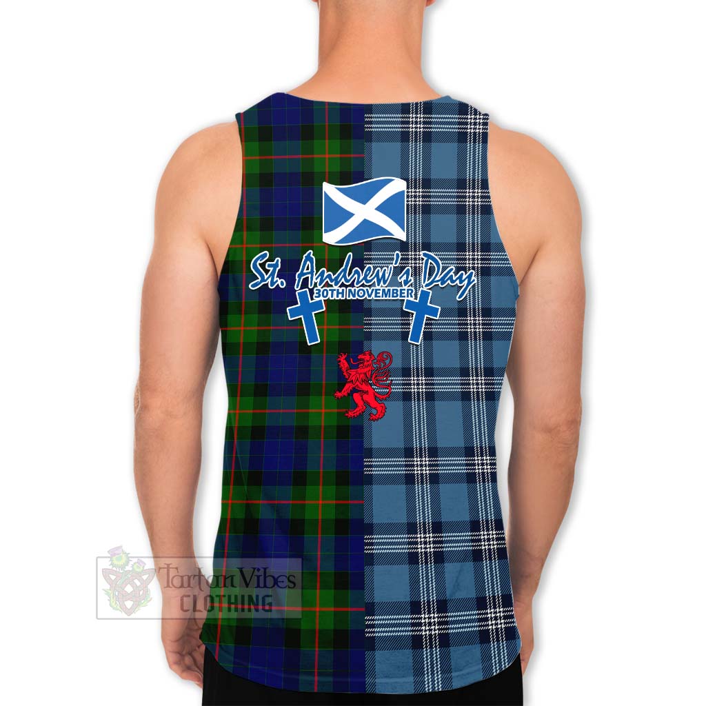 Jamieson Tartan Men's Tank Top Happy St. Andrew's Day Half Tartan Style - Tartan Vibes Clothing