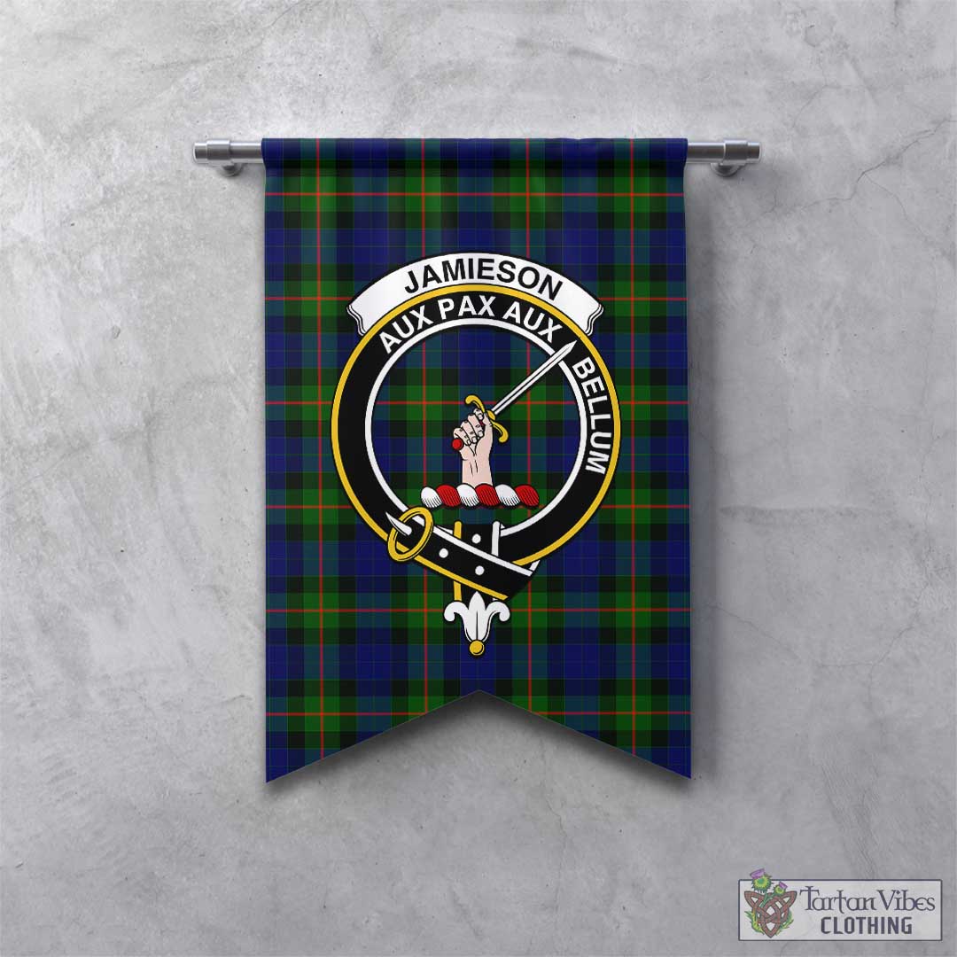 Jamieson Tartan Gonfalon, Tartan Banner with Family Crest - Tartan Vibes Clothing