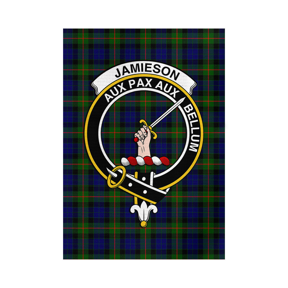 Jamieson Tartan Garden Flag with Family Crest - Tartan Vibes Clothing