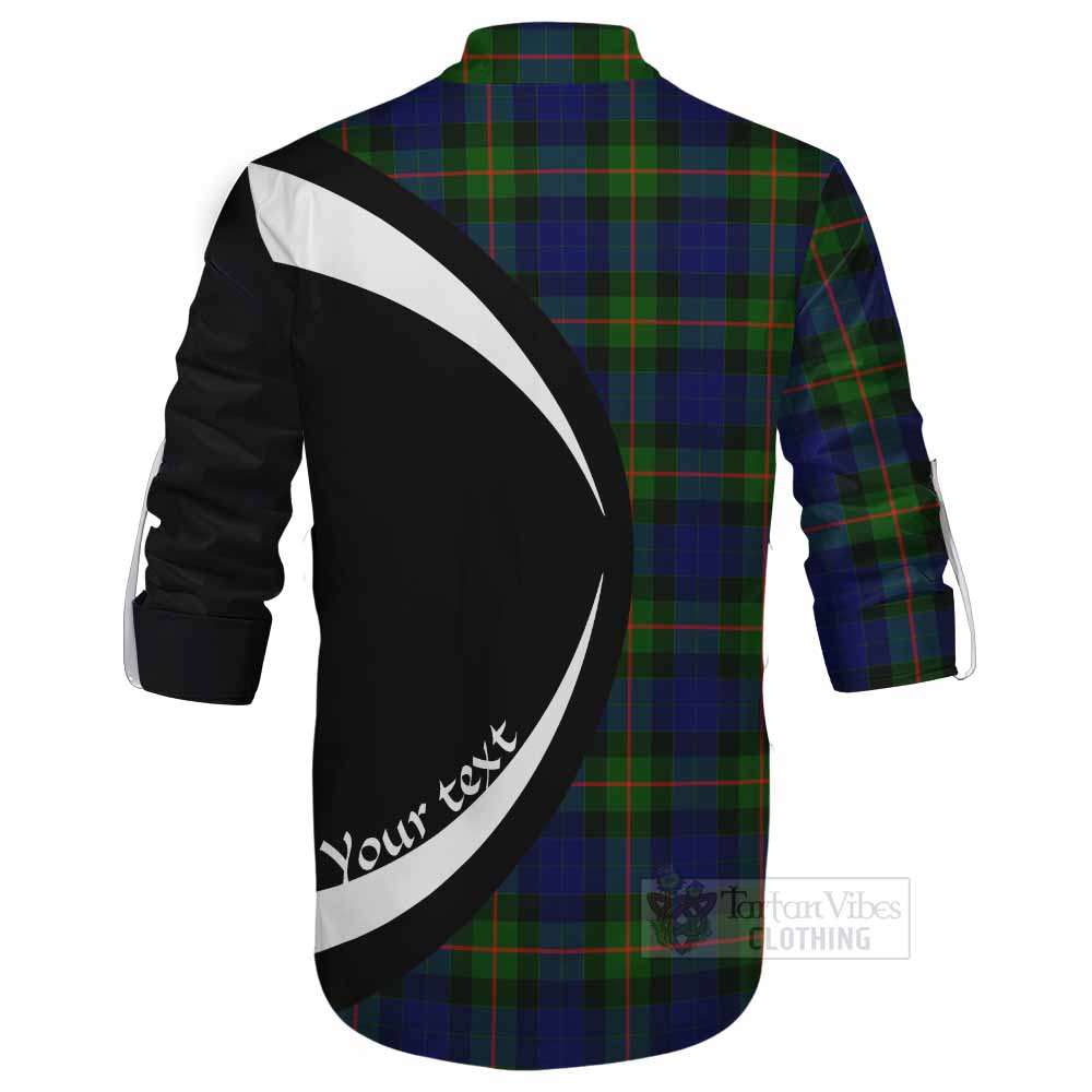Jamieson Tartan Ghillie Kilt Shirt with Family Crest Circle Style - Tartan Vibes Clothing