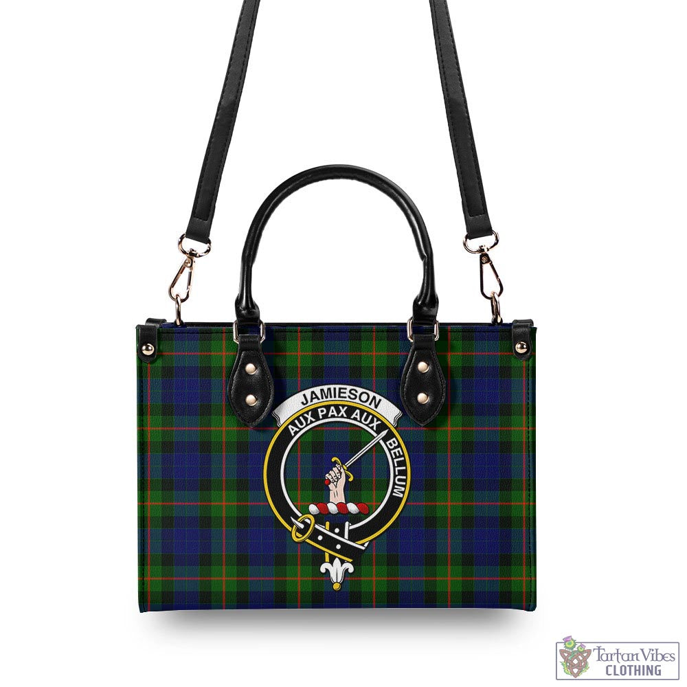 Jamieson Tartan Luxury Leather Handbags with Family Crest - Tartan Vibes Clothing