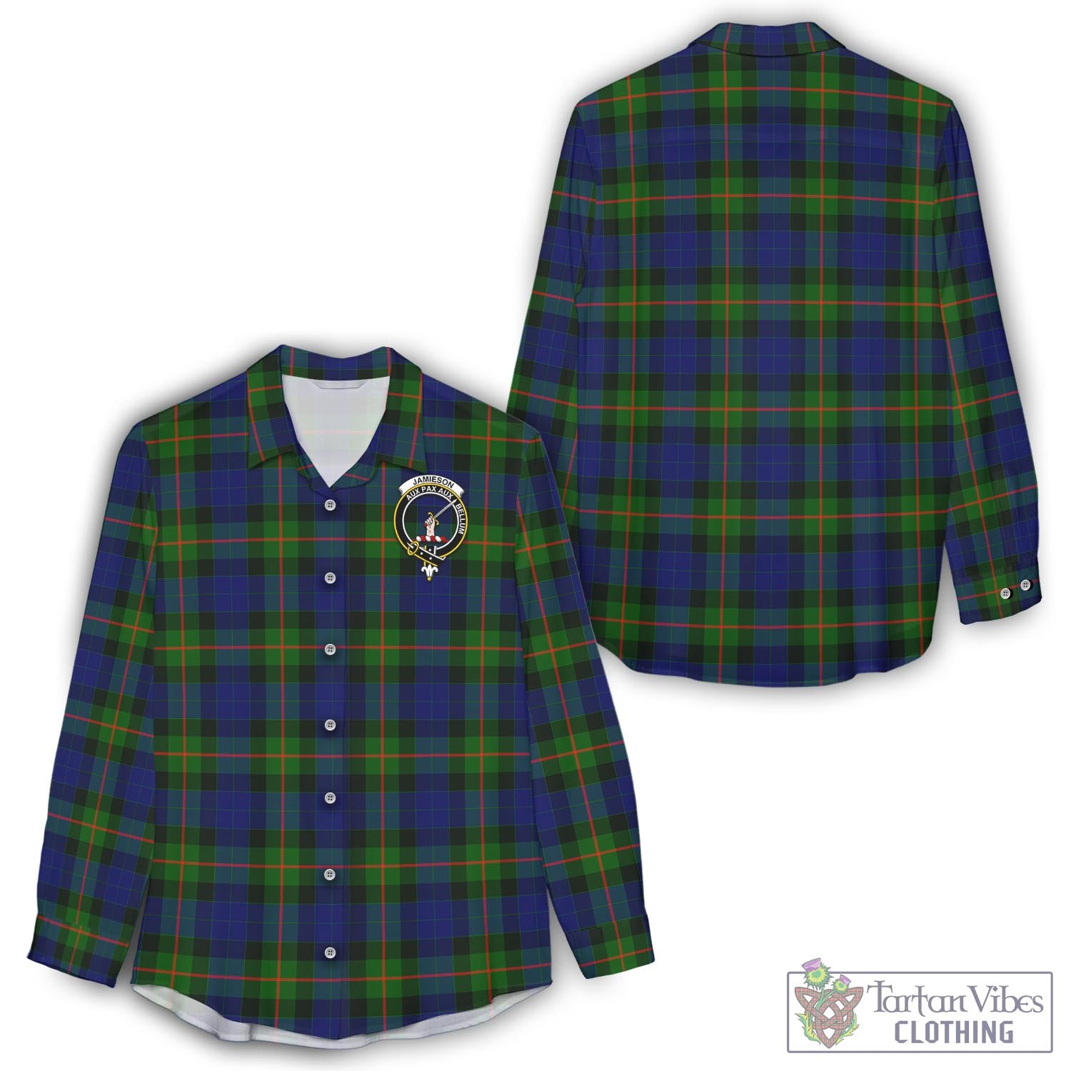 Jamieson Tartan Women's Casual Shirt with Family Crest - Tartan Vibes Clothing