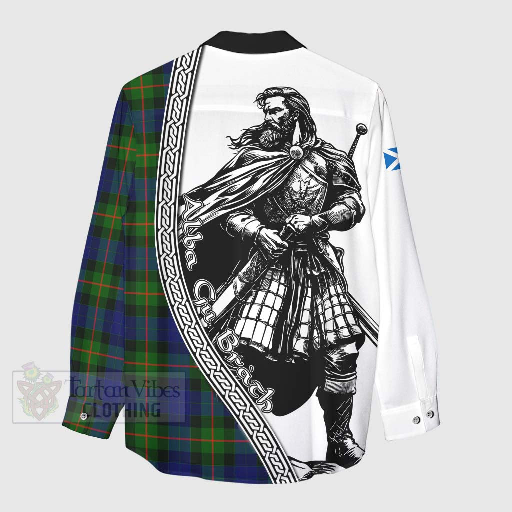 Jamieson Tartan Clan Crest Women's Casual Shirt with Highlander Warrior Celtic Style - Tartan Vibes Clothing